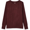 Amazon Essentials Womens Brushed Tech Stretch Long-Sleeve Crewneck Shirt (Available in Plus Size)(Burgundy Space Dye)