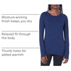 Amazon Essentials Womens Brushed Tech Stretch Long-Sleeve Crewneck Shirt (Available in Plus Size)(Navy Space Dye)