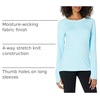 Amazon Essentials Womens Brushed Tech Stretch Long-Sleeve Crewneck Shirt (Available in Plus Size)(Sky Blue)