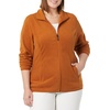 Amazon Essentials Women’s Classic-Fit Full-Zip Polar Soft Fleece Jacket, Outerwear Coat with Cuffs (Available in Plus Size)(Tan)