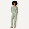 Amazon Essentials Women’s Cotton Stretch Poplin Pajama Set, Long Sleeve Button-Down Shirt with Pants(Light Pink Palm Leaves)