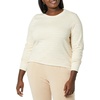 Amazon Essentials Women’s Fleece Crewneck Long Sleeve Pullover Sweatshirt (Available in Plus Size)(Beige Zebra Stripe Print)
