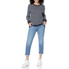 Amazon Essentials Women’s Fleece Crewneck Long Sleeve Pullover Sweatshirt (Available in Plus Size)(Navy Stripe)