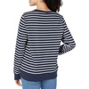 Amazon Essentials Women’s Fleece Crewneck Long Sleeve Pullover Sweatshirt (Available in Plus Size)(Navy Stripe)