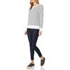 Amazon Essentials Women’s Fleece Crewneck Long Sleeve Pullover Sweatshirt (Available in Plus Size)(Navy White Horizontal Stripe)