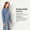 Amazon Essentials Women’s Oversized-Fit Rigid Denim Trucker Jacket(Authentic Medium Wash)