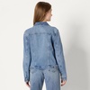 Amazon Essentials Women’s Oversized-Fit Rigid Denim Trucker Jacket(Authentic Medium Wash)
