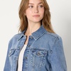 Amazon Essentials Women’s Oversized-Fit Rigid Denim Trucker Jacket(Authentic Medium Wash)