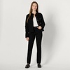 Amazon Essentials Women’s Oversized-Fit Rigid Denim Trucker Jacket(Black)