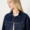 Amazon Essentials Women’s Oversized-Fit Rigid Denim Trucker Jacket(Dark Midnight Wash)