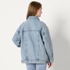 Amazon Essentials Women’s Oversized-Fit Rigid Denim Trucker Jacket(Iced Light Wash)