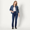Amazon Essentials Women’s Oversized-Fit Rigid Denim Trucker Jacket(Stone Dark Wash)