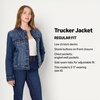 Amazon Essentials Women’s Oversized-Fit Rigid Denim Trucker Jacket(Stone Dark Wash)