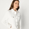 Amazon Essentials Women’s Oversized-Fit Rigid Denim Trucker Jacket(White)