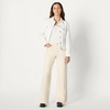Amazon Essentials Women’s Oversized-Fit Rigid Denim Trucker Jacket(White)