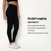 Amazon Essentials Women’s Power Sculpt High Rise 7/8 Workout Length Legging with 25″ Inseam(Black)