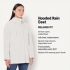 Amazon Essentials Women’s Regular-Fit Lightweight Waterproof Long Hooded Rain Jacket(Eggshell White)