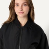 Amazon Essentials Women’s Relaxed-Fit Denim Bomber Jacket(Black)
