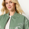 Amazon Essentials Women’s Relaxed-Fit Denim Bomber Jacket(Dark Sage Green)