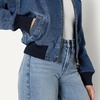 Amazon Essentials Women’s Relaxed-Fit Denim Bomber Jacket(Medium Blue Vintage)