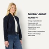 Amazon Essentials Women’s Relaxed-Fit Denim Bomber Jacket(Rinse Denim)
