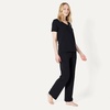 Amazon Essentials Women’s Soft Cotton Modal Short Sleeve T-Shirt and Pant Pajama Set(Black)