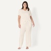 Amazon Essentials Women’s Soft Cotton Modal Short Sleeve T-Shirt and Pant Pajama Set(Ivory)