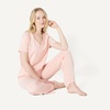 Amazon Essentials Women’s Soft Cotton Modal Short Sleeve T-Shirt and Pant Pajama Set(Light Pink)