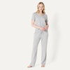 Amazon Essentials Women’s Soft Cotton Modal Short Sleeve T-Shirt and Pant Pajama Set(Medium Grey Heather)
