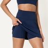 Amazon Essentials Women’s Tennis Skirt with Built-in Shorts(Navy)