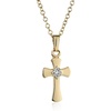 Amazon Essentials Children’s 14k Gold-Filled Beautiful Petite 0.0075 cttw Diamond Cross Pendant Necklace, 15″