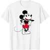 Amazon Essentials Disney Men’s Standing and Smiling Retro Mickey T-Shirt, White, Small(White)