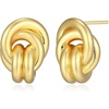 Amazon Essentials Love Knot Earrings for Women – Gold-Tone Fine Silver Plated, Trendy Jewelry