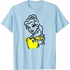 Amazon Essentials Men’s Princess Belle Linework Portrait T-Shirt, White, Small(Baby Blue)