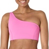Amazon Essentials Women’s Active FormFlex Buttery Soft Light Support One Shoulder Strappy Back Sports Bra(Pink)