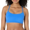 Amazon Essentials Women’s Active FormFlex Buttery Soft Light Support Y-Back Thin Strap Moisture Wicking Yoga Sports Bra(Blue)
