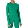 Amazon Essentials Women’s Active FormFlex Buttery Soft Slim Fit Crop Layering Workout Top, Moisture-Wicking(Emerald Green)