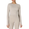 Amazon Essentials Women’s Active FormFlex Buttery Soft Slim Fit Crop Layering Workout Top, Moisture-Wicking(Taupe)
