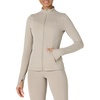 Amazon Essentials Women’s Active FormFlex Buttery Soft Slim Fit Quarter Zip Long Sleeve Pullover Jacket, Moisture Wicking(Taupe)