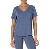 Amazon Essentials Women’s Active Soft Cotton Modal V-Neck Short Sleeve Lightweight Yoga Workout T-Shirt with Curved Hem(Slate Grey)