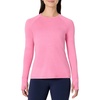 Amazon Essentials Women’s Athletic Soft Performance Lightweight Stretch Long Sleeve Layering Workout Top with Thumbholes(Space Dye Pink)