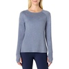 Amazon Essentials Women’s Athletic Soft Performance Lightweight Stretch Long Sleeve Layering Workout Top with Thumbholes(Space Dye Slate)