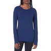 Amazon Essentials Womens Brushed Tech Stretch Long-Sleeve Crewneck Shirt (Available in Plus Size)(Navy Space Dye)