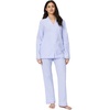 Amazon Essentials Women’s Cotton Stretch Poplin Pajama Set, Long Sleeve Button-Down Shirt with Pants(Blue Pinstripe)