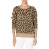 Amazon Essentials Women’s Fleece Crewneck Long Sleeve Pullover Sweatshirt (Available in Plus Size)(Camel Leopard Print)