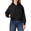Amazon Essentials Women’s Relaxed-Fit Denim Bomber Jacket(Black)