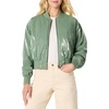 Amazon Essentials Women’s Relaxed-Fit Denim Bomber Jacket(Dark Sage Green)