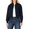Amazon Essentials Women’s Relaxed-Fit Denim Bomber Jacket(Rinse Denim)