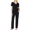 Amazon Essentials Women’s Soft Cotton Modal Short Sleeve T-Shirt and Pant Pajama Set(Black)