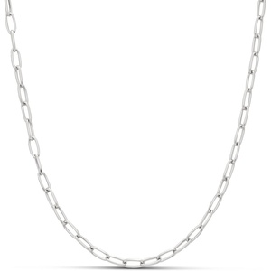 Amazon Essentials 14K Gold Plated Paperclip Chain Necklace(Silver)